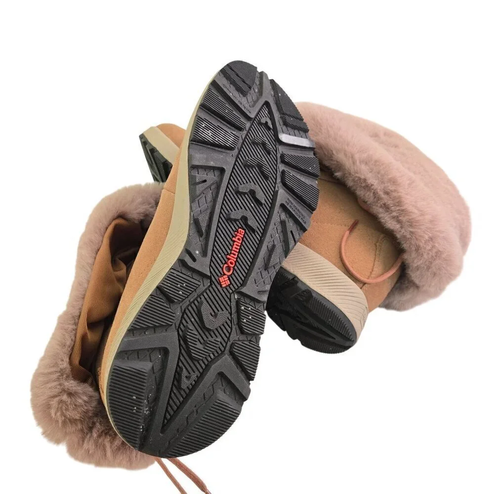 Columbia Slopeside Village Tan Suede Lace Up Insulated Waterproof Size 10